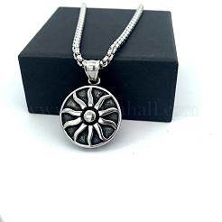 Vintage Sunflower Pendant 304 Stainless Steel Necklaces for Women Men&nbsp;PF9276