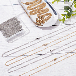20Pcs 2 Style 304 Stainless Steel Cable Chain Necklaces Set for Men Women&nbsp;NJEW-NB0001-04