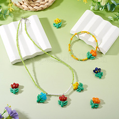 5Pcs 5 Colors Handmade Lampwork Beads&nbsp;LAMP-TA0002-15
