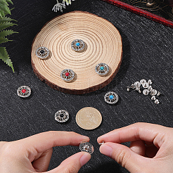 8 Bags 4 Colors Alloy Synthetic Stone Beads Buttons&nbsp;BUTT-CP0001-14