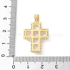 Brass Pave Cubic Zirconia Pendants&nbsp;CU-CBA03AF-17G-04
