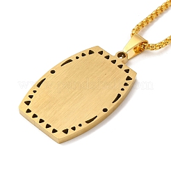 Word Tag 201 Stainless Steel Pendant Necklace with Iron Box Chains&nbsp;NJEW-D048-02G