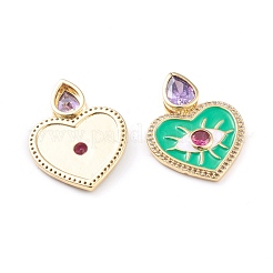 Brass Micro Pave Cubic Zirconia Pendants&nbsp;ZIRC-I043-01G