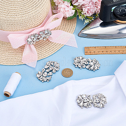 6Pcs Flower Glass Rhinestone Cabochons&nbsp;DIY-FG0010-18B