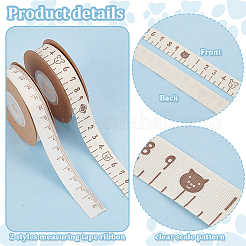 2 Rolls 2 Styles Cotton Printed Ruler Ribbon&nbsp;OCOR-PH0005-13