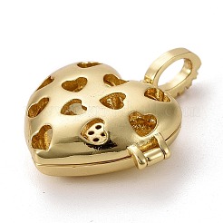 Brass Micro Pave Clear Cubic Zirconia Diffuser Locket Pendants&nbsp;LS-ZIRC-E165-17G