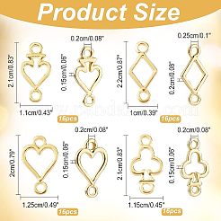 64pcs 4 Style Open Back Bezel Connector Charms&nbsp;FIND-OC0001-74