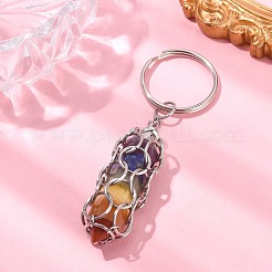 304 Stainless Steel Braided Macrame Pouch Empty Stone Holder for Keychain&nbsp;KEYC-TA00020-01