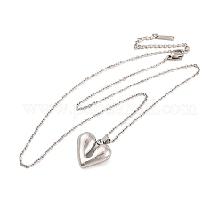 Non-Tarnish 304 Stainless Steel Heart Pendant Necklaces for Women&nbsp;EJEW-Z044-01P
