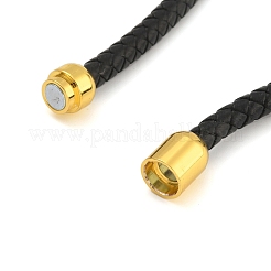 Black Braided Leather Cord Bracelet Making&nbsp;MAK-F037-01G