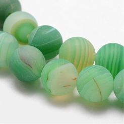 Natural Striped Agate/Banded Agate Bead Strands&nbsp;G-K166-12-8mm-01