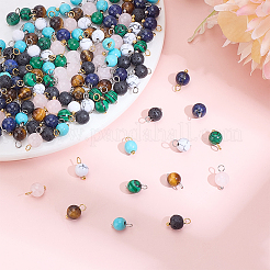 140Pcs Natural & Synthetic Gemstone Pendants&nbsp;PALLOY-AR00044