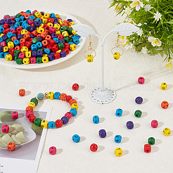 Dyed Wood Cube Beads&nbsp;WOOD-WH0025-82