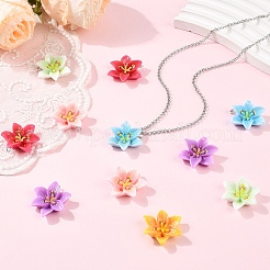 30Pcs 6 Colors Opaque Resin Pendants&nbsp;CRES-YW0002-84