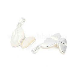 Natural White Shell Butterfly Pendants&nbsp;KK-U043-25S