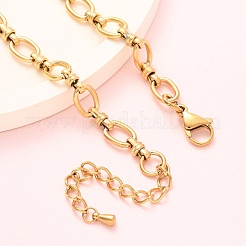 304 Stainless Steel Oval Link Chain Anklets&nbsp;AJEW-A057-06G