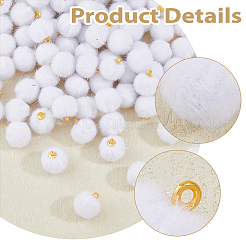 100Pcs Handmade Faux Mink Fur Covered Pendants&nbsp;WOVE-HS0001-01B