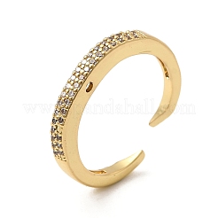 Brass Micro Pave Cubic Zirconia Finger Rings&nbsp;RJEW-P166-02G-01