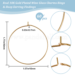 60Pcs 316 Surgical Stainless Steel Wine Glass Charms Rings&nbsp;STAS-BBC0003-16