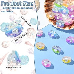 20Pcs Transparent Resin & Imitation Pearl Cabochons&nbsp;CRES-YW0001-48