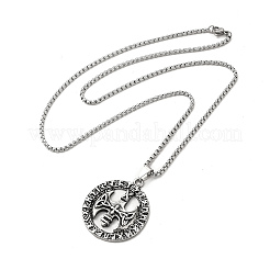 Alloy Sailor's Knot Pandant Necklace with Box Chains&nbsp;NJEW-K245-006