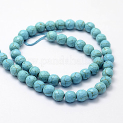 Faceted Synthetical Turquoise Beads Strands&nbsp;X-G-F382-6mm-01