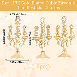 10Pcs Brass Micro Pave Cubic Zirconia Pendants&nbsp;KK-BBC0027-95