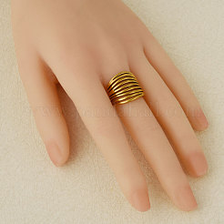 Geometric Multi-layer 304 Stainless Steel Adjustable Cuff Open Rings for Women&nbsp;PC6730-2