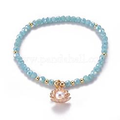Faceted Glass Bead Stretch Bracelets&nbsp;BJEW-JB05488-04