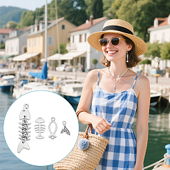 80Pcs 4 Styles Tibetan Style Alloy Connector Charms and Pendants&nbsp;TIBEP-NB0001-32