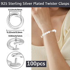 Brass Twister Clasps&nbsp;KK-BBC0025-17B-S