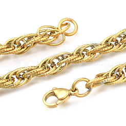Ion Plating(IP) 304 Stainless Steel Rope Chain Bracelets&nbsp;BJEW-P235-18G
