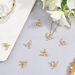 8Pcs Brass Micro Pave Cubic Zirconia Pendants&nbsp;KK-BBC0019-37