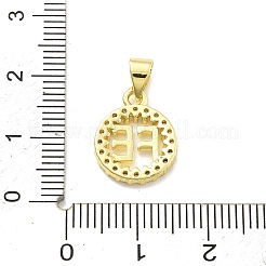 Rack Plating Brass Micro Pave Cubic Zirconia Pendants&nbsp;KK-D359-31G