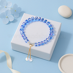 2Pcs 2 Styles  Faceted Glass Beads Slider Bracelets&nbsp;BJEW-HY0001-25B
