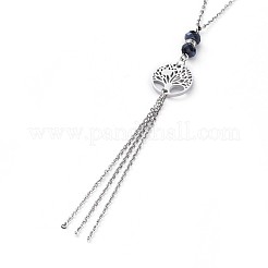 Tree of Life Lariat Necklaces&nbsp;NJEW-JN02535-02
