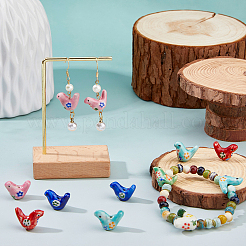 12Pcs Handmade Printed Porcelain Beads&nbsp;PORC-DC0001-10