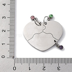 Best Friends Forever 201 Stainless Steel Rhinestone Connector Charms&nbsp;STAS-Q342-08A-P