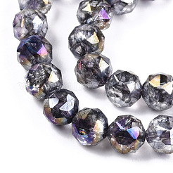 Transparent Electroplate Glass Beads Strands&nbsp;EGLA-N006-077A