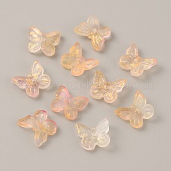 Handmade Golde Sand Lampwork Beads&nbsp;LAMP-WH0001-11E