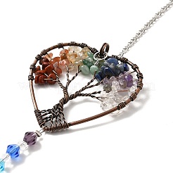 Chakra Theme Gemstone Pendant Decoration&nbsp;LS-AJEW-P098-12P