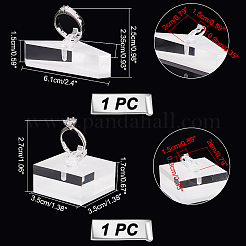 2 Sets 2 Styles Triangle & Square Acrylic Finger Ring Display Stands&nbsp;RDIS-GA0001-03