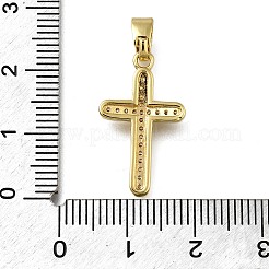 Brass Micro Pave Clear Cubic Zirconia Pendants&nbsp;ZIRC-I070-112G