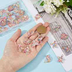 36Pcs 6 Style Ocean Transparent Acrylic Pendants&nbsp;OACR-DC0001-17