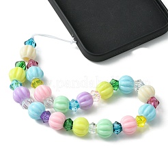 Pumpkin Acrylic Beaded Mobile Straps&nbsp;HJEW-JM01248