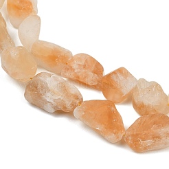 Frosted Raw Rough Heated Natural Citrine Beads Strands&nbsp;G-G282-A01-01