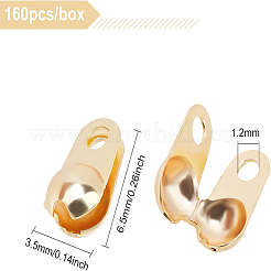 160Pcs Brass Bead Tips&nbsp;KK-BC0002-45