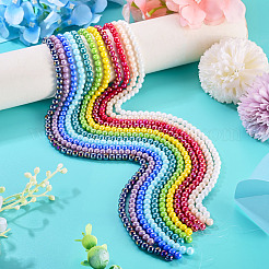 11Strands 11 Colors Electroplate Opaque Glass Beads Strands&nbsp;GLAA-TA0004-34