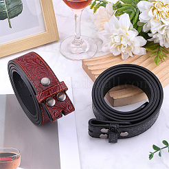 2Pcs 2 Colors Cowboy Theme Cowhide Floral Embossed Corset Belts&nbsp;AJEW-CL0002-12B