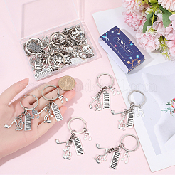 20Pcs Alloy Musical Instruments & Musical Note Keychains&nbsp;KEYC-SC00035